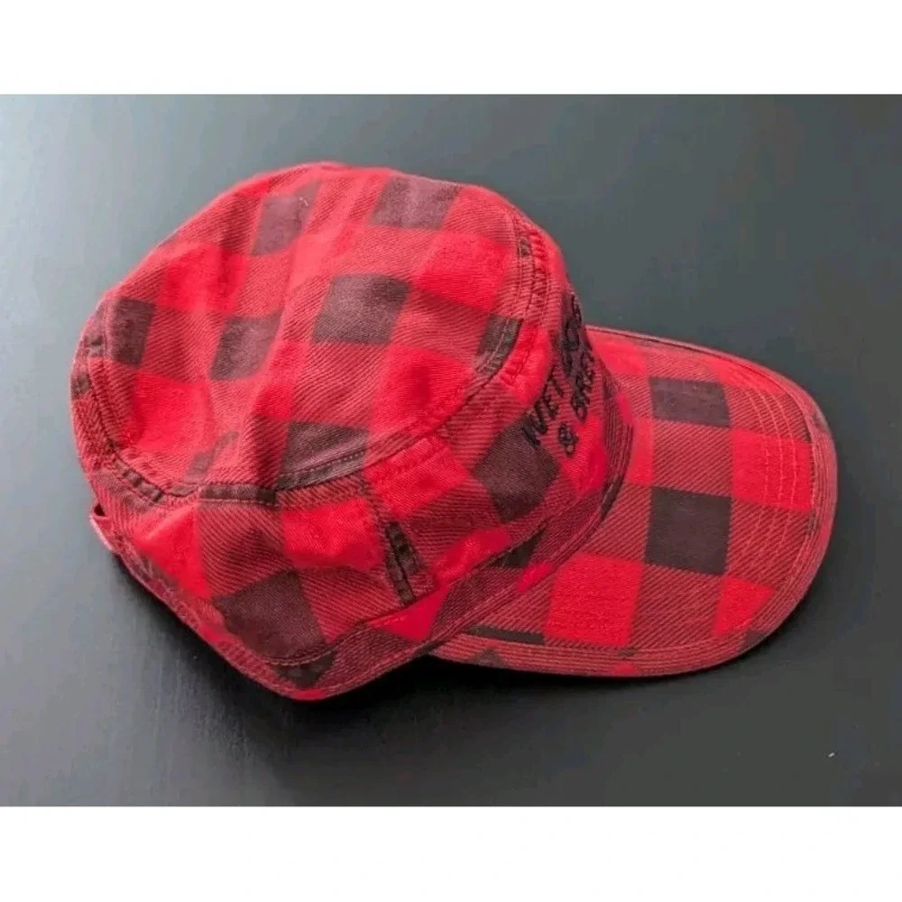 Wet Dog Cafe & Brewery Hat Cap  Strapback Plaid‎ Military Style Embroidered